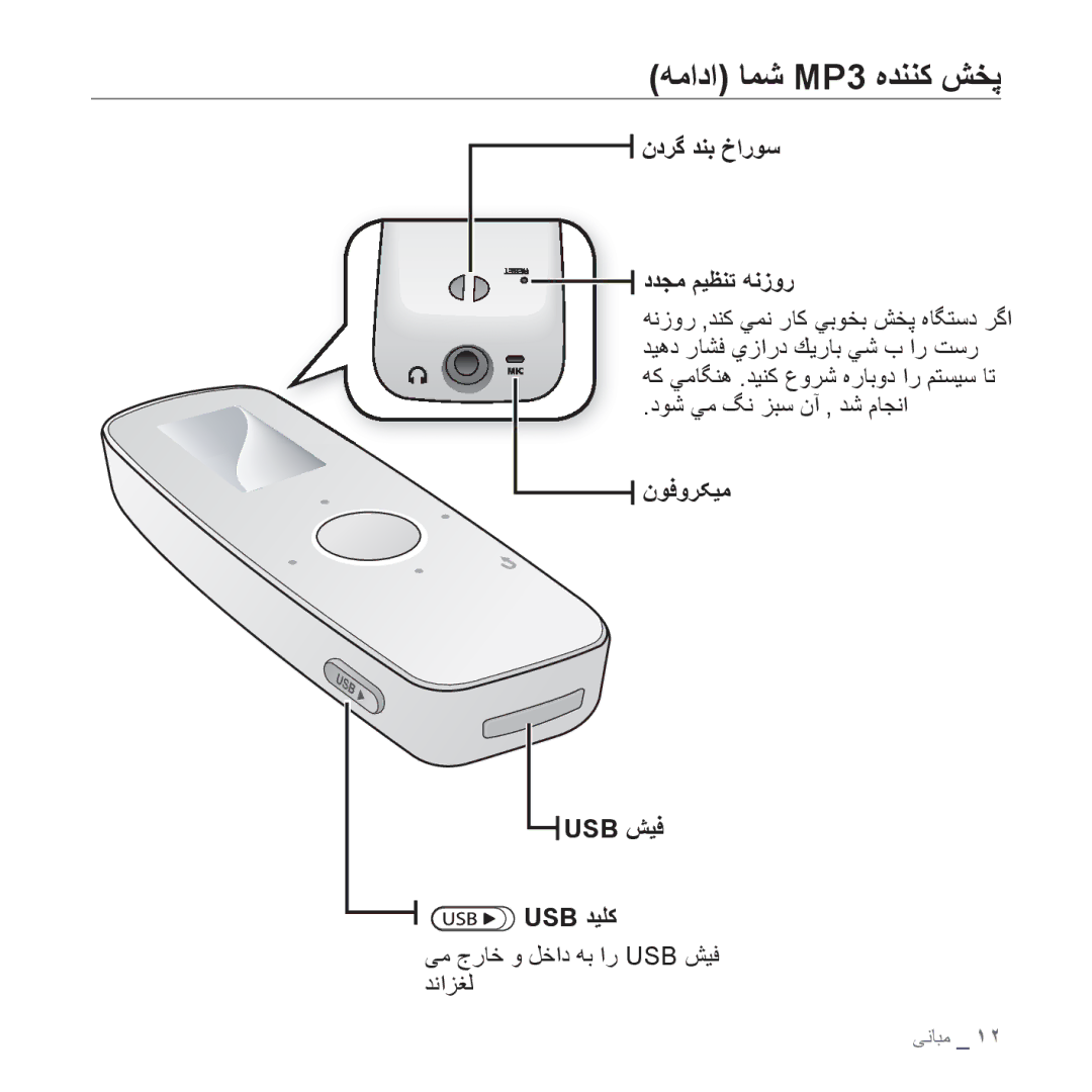 Samsung YP-U4QU/AAW, YP-U4QB/HAC ﻥﺩﺮﮔ ﺪﻨﺑ ﺥﺍﺭﻮﺳ ﺩﺪﺠﻣ ﻢﻴﻈﻨﺗ ﻪﻧﺯﻭﺭ, ﺩﻮﺷ ﻲﻣ ﮓﻧ ﺰﺒﺳ ﻥﺁ ‚ ﺪﺷ ﻡﺎﺠﻧﺍ, ﻥﻮﻓﻭﺮﮑﻴﻣ Usb ﺶﻴﻓ Usb ﺪﻴﻠﮐ 