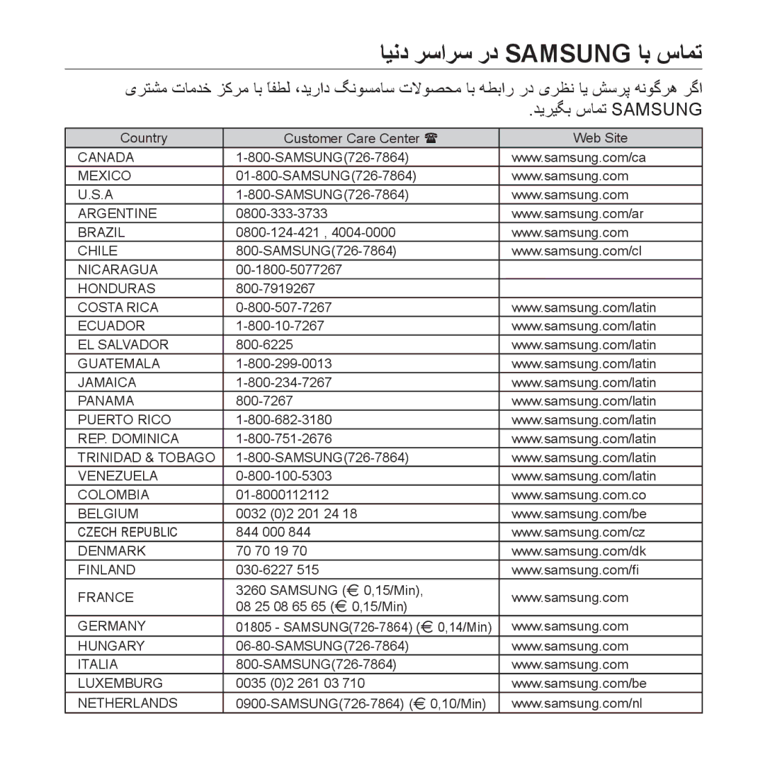 Samsung YP-U4AR/MEA, YP-U4QU/AAW, YP-U4QB/HAC, YP-U4QB/AAW, YP-U4QR/AAW, YP-U4QB/MEA, YP-U4QU/MEA ﺎﻴﻧﺩ ﺮﺳﺍﺮﺳ ﺭﺩ Samsung ﺎﺑ ﺱﺎﻤﺗ 