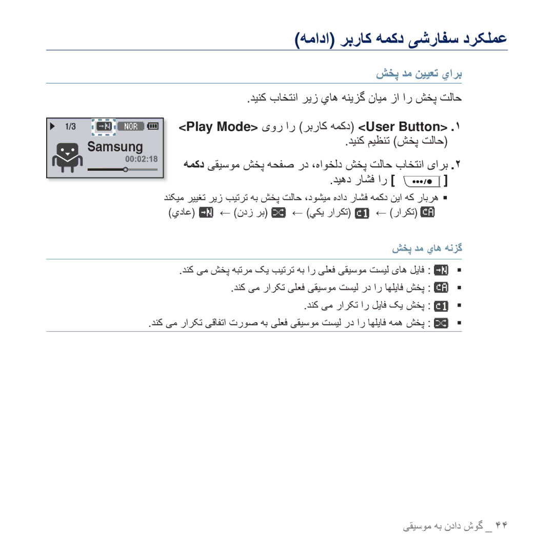 Samsung YP-U5AP/AAW, YP-U5AR/AAW ΖΨ̡ Ϊϣ ϦϴϴόΗ ϱήΑ, ΪϴϨϛ ΏΎΨΘϧ ήϳί ϱΎϫ ϪϨϳΰ̳ ϥΎϴϣ ί έ ζΨ̡ ΖϟΎΣ, ΡΩΎϋ ϤΩί ήΑ ϹϜϳ έήϜΗ ΈήϜΗ 