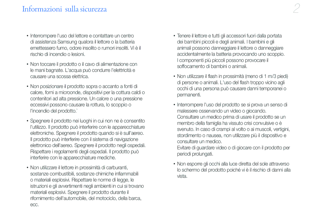 Samsung YP-U6AB/EDC, YP-U6AP/EDC manual Informazioni sulla sicurezza 