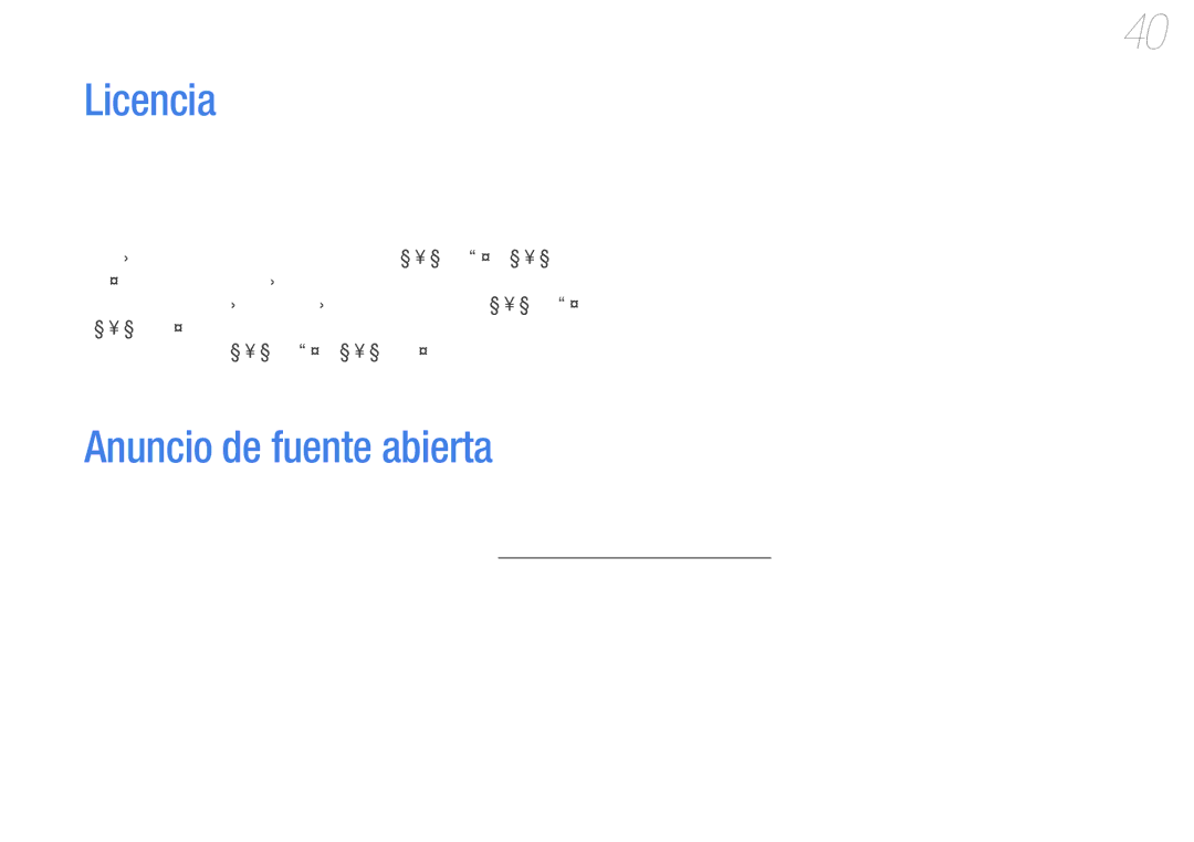 Samsung YP-U7AP/EDC manual Licencia, Anuncio de fuente abierta, Este producto incluye software de fuente libre/abierto 