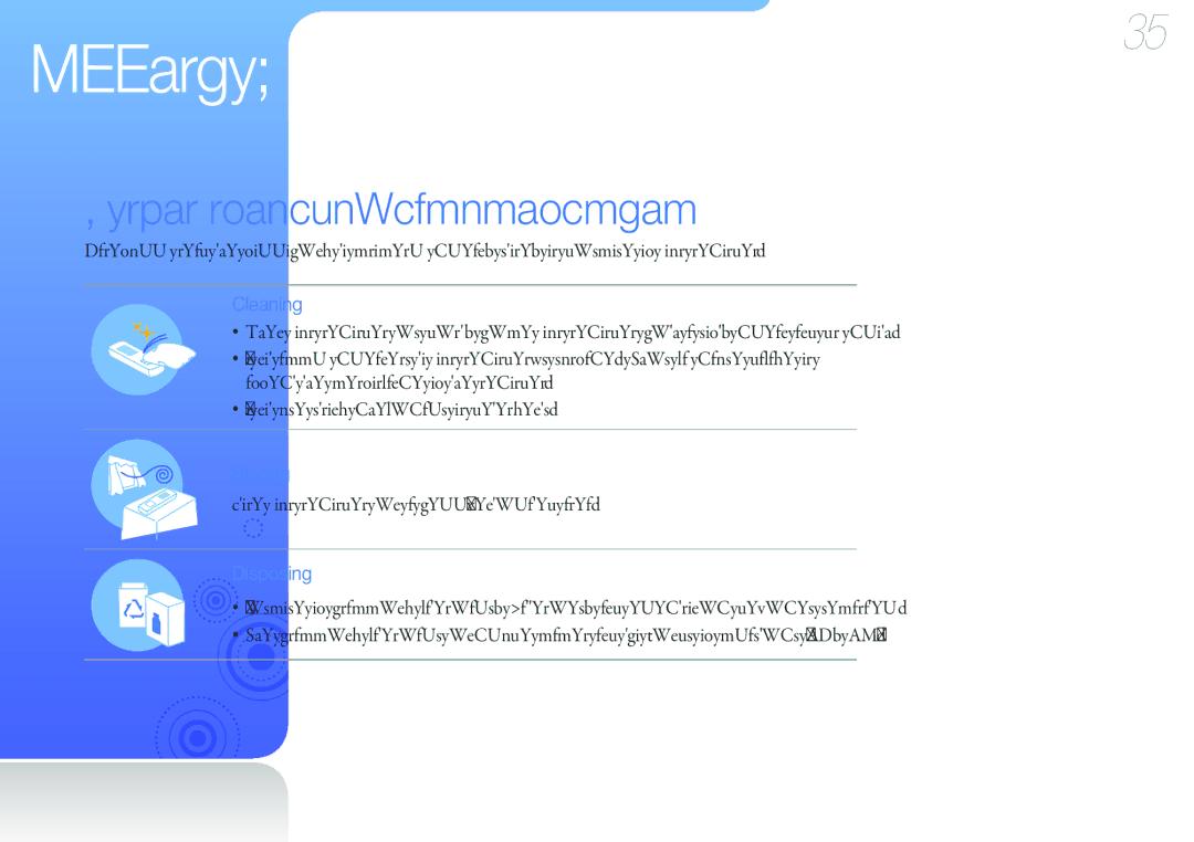 Samsung YP-VP2 user manual Maintenance of your recorder, Store your recorder in a well-ventilated area 