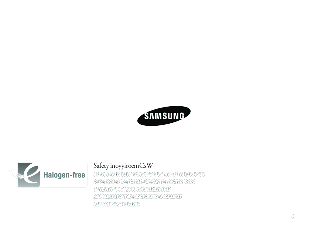 Samsung YP-VP2 user manual Halogen Free Product 