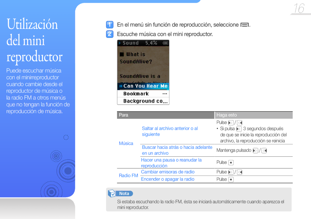 Samsung YP-Z3AP/FOP, YP-Z3CL/FOP, YP-Z3CP/FOP, YP-Z3CW/FOP, YP-Z3AW/FOP, YP-Z3AL/FOP manual Para Haga esto 