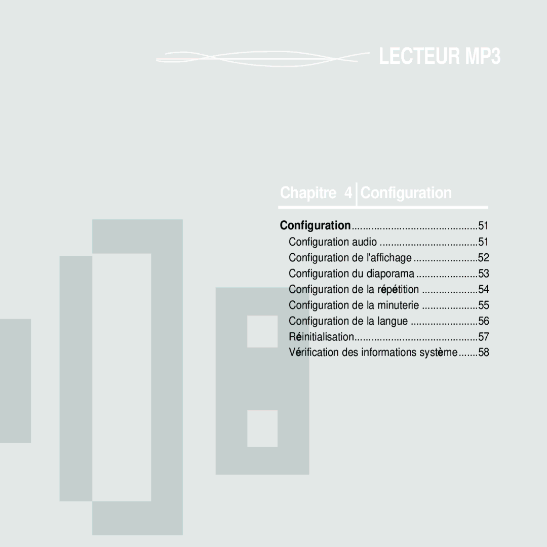 Samsung YP-Z5FQS/ELS, YP-Z5FQB/ELS, YP-Z5FAW/XEF, YP-Z5FZW/ELS, YP-Z5FZB/XEF, YP-Z5FAB/XEF, YP-Z5FZS/XET manual Lecteur MP3 