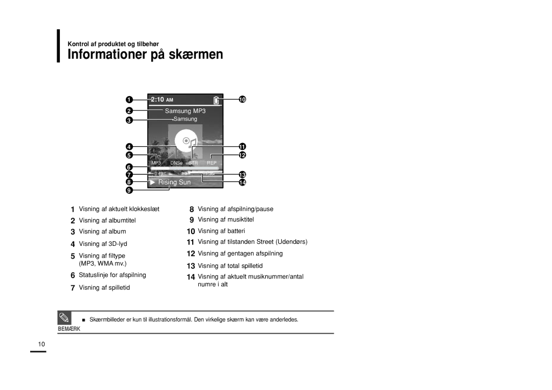 Samsung YP-Z5FQS/XEE, YP-Z5QB/ELS, YP-Z5FAB/XEE, YP-Z5FAP/XEE, YP-Z5FQW/XEE, YP-Z5FZP/XEE Informationer på skærmen, 210 AM 