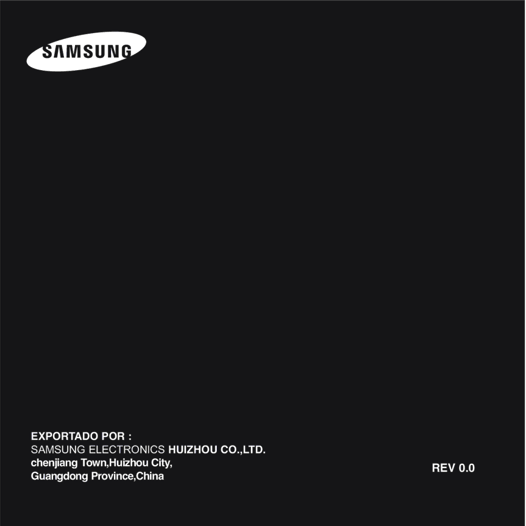 Samsung YP-Z5ZS/ELS, YP-Z5QS/ELS, YP-Z5QB/ELS, YP-Z5QW/ELS, YP-Z5QP/ELS, YP-T55XL/XET, YP-Z5ZB/ELS manual Exportado POR 