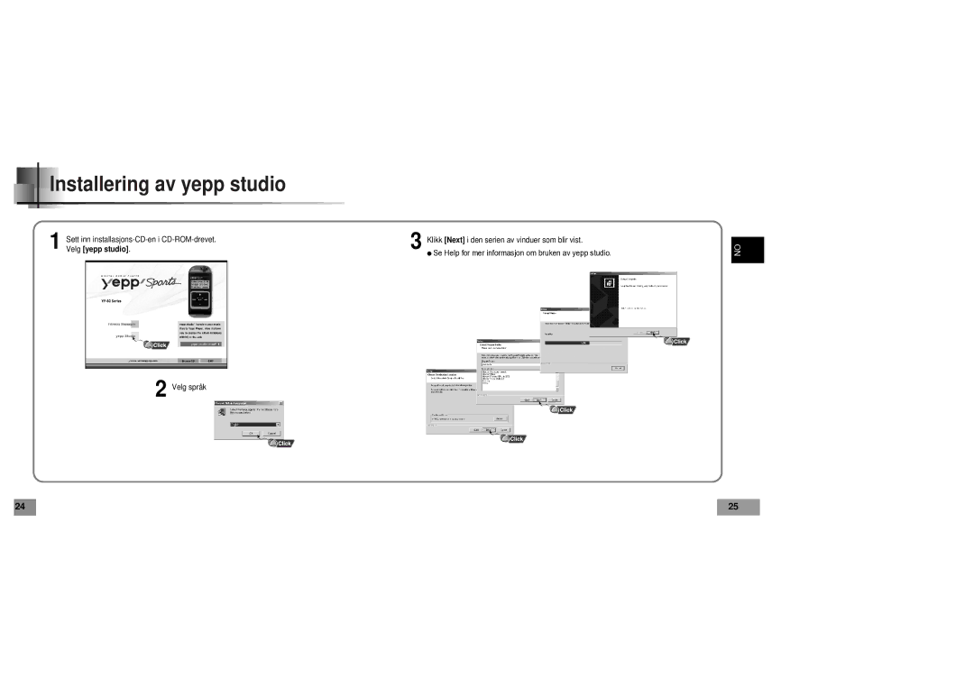 Samsung YP60V1/ELS manual Installering av yepp studio 