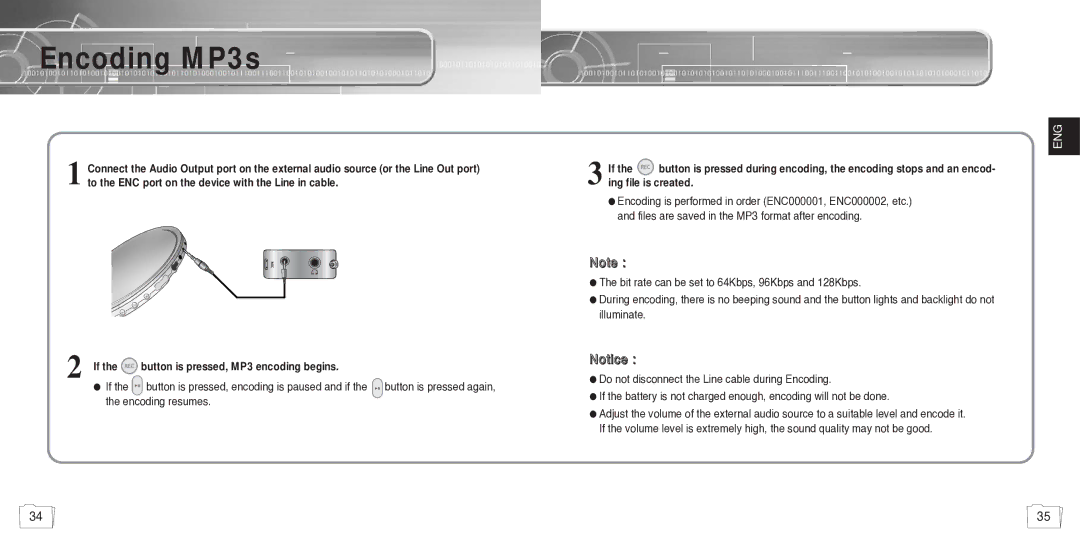 Samsung YP780V1/ELS manual Encoding MP3s 