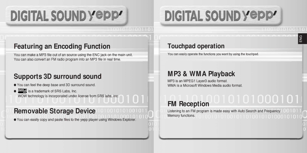 Samsung YP780V1/ELS manual MP3 & WMA Playback 