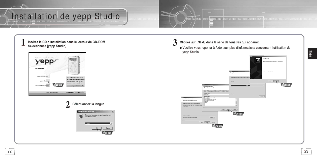 Samsung YP780V1/ELS manual Installation de yepp Studio, Sélectionnez yepp Studio 