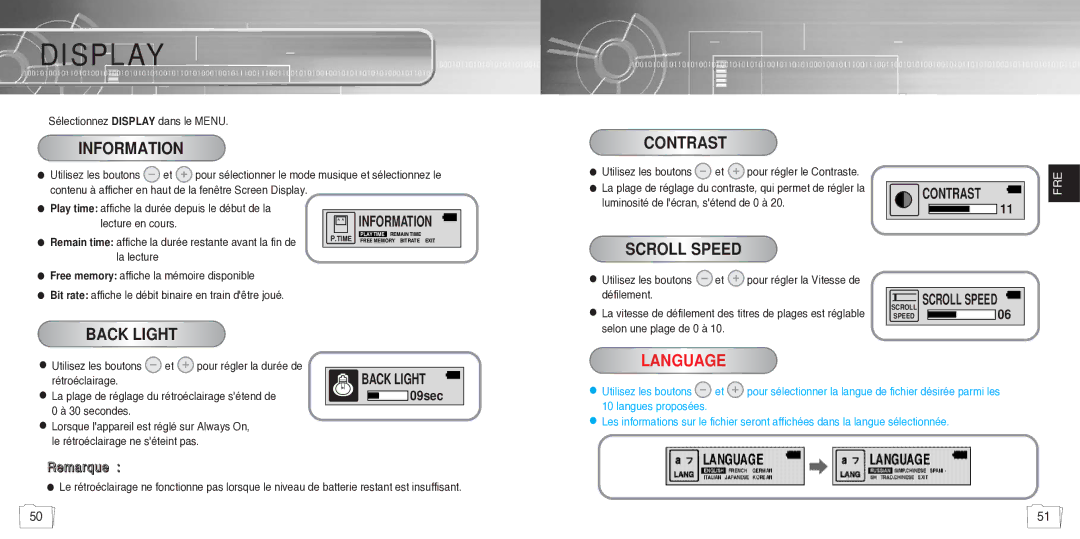 Samsung YP780V1/ELS manual Display 