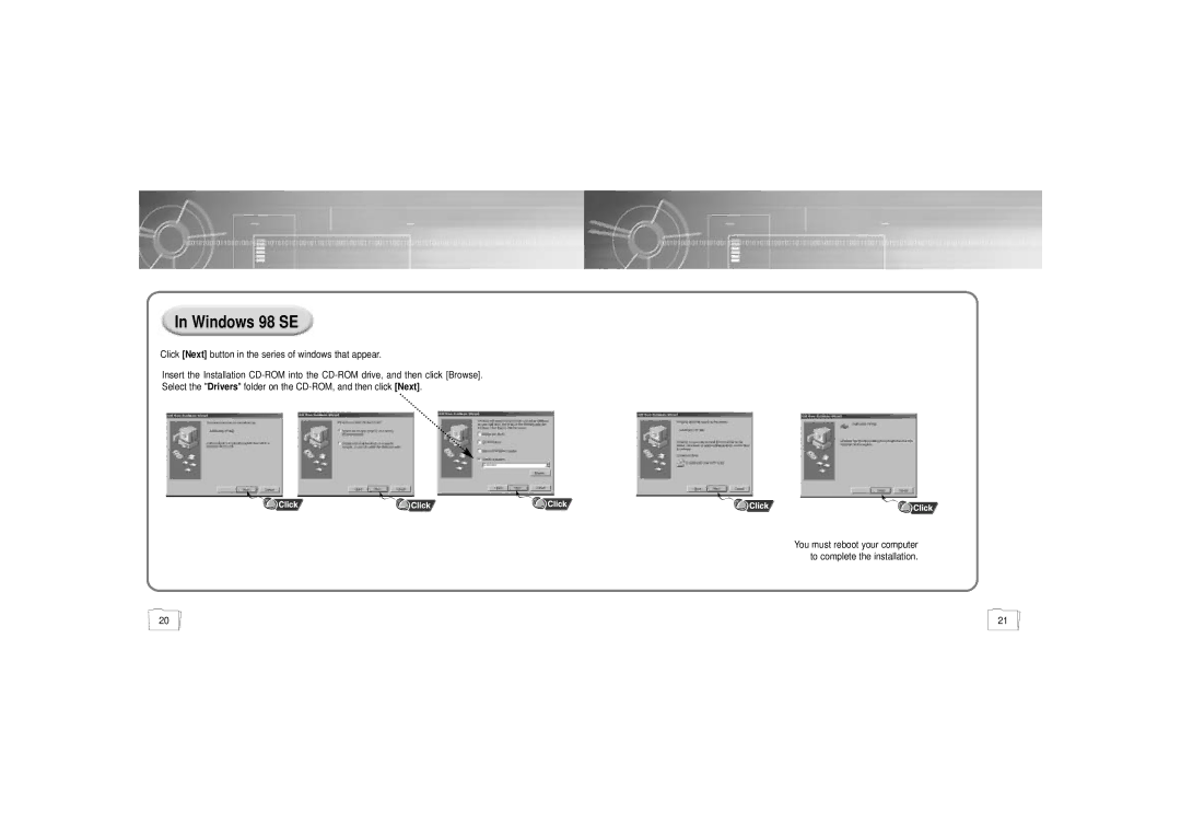 Samsung YP900GS2/ELS manual Windows 98 SE 