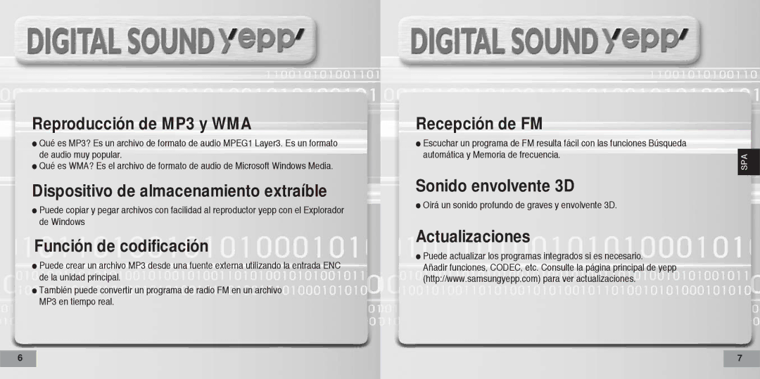 Samsung YPT5H2/ELS, YPT5V2/ELS manual Sonido envolvente 3D 