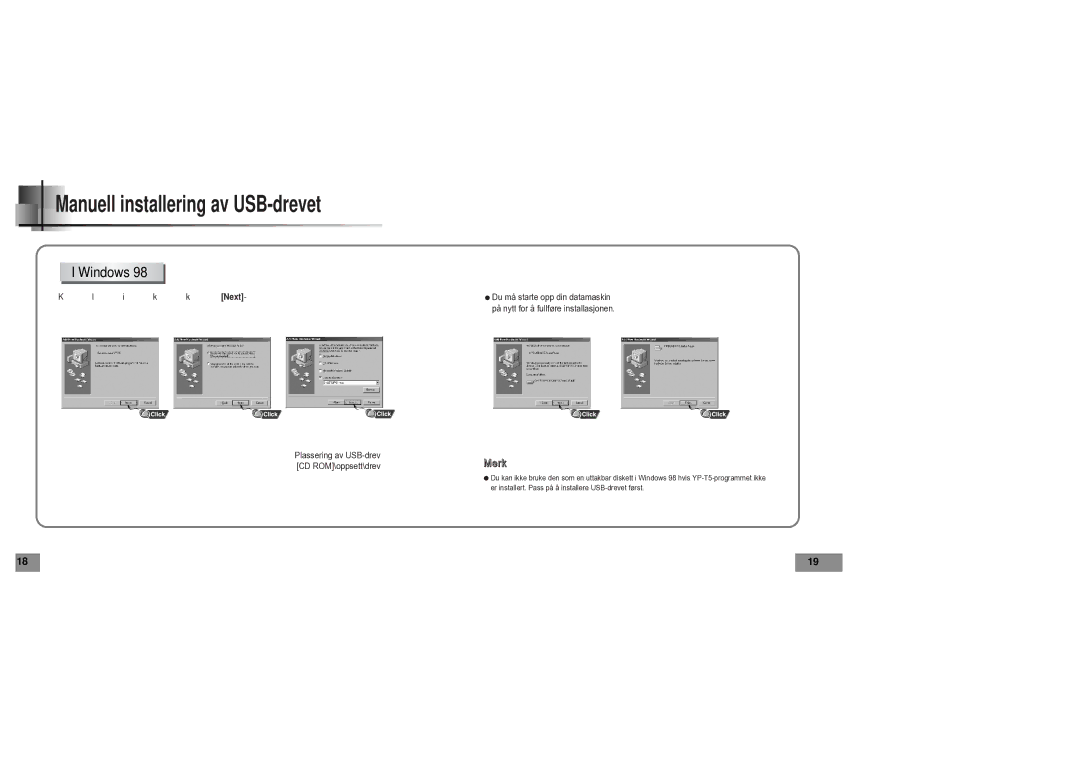 Samsung YPT5V1/ELS manual Windows, Next 