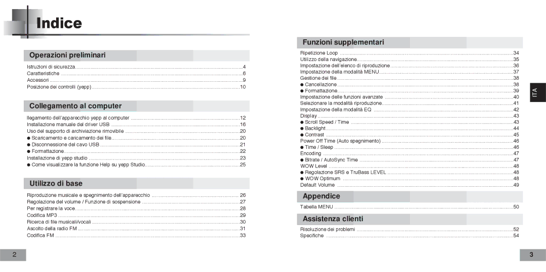 Samsung YPT5V2/ELS manual Indice, Collegamento al computer 