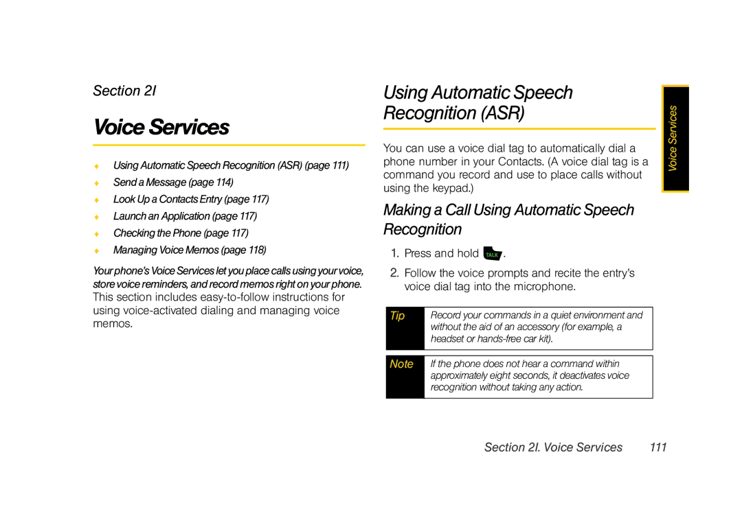 Samsung Z400 Voice Services, Using Automatic Speech Recognition ASR, Making a Call Using Automatic Speech Recognition 