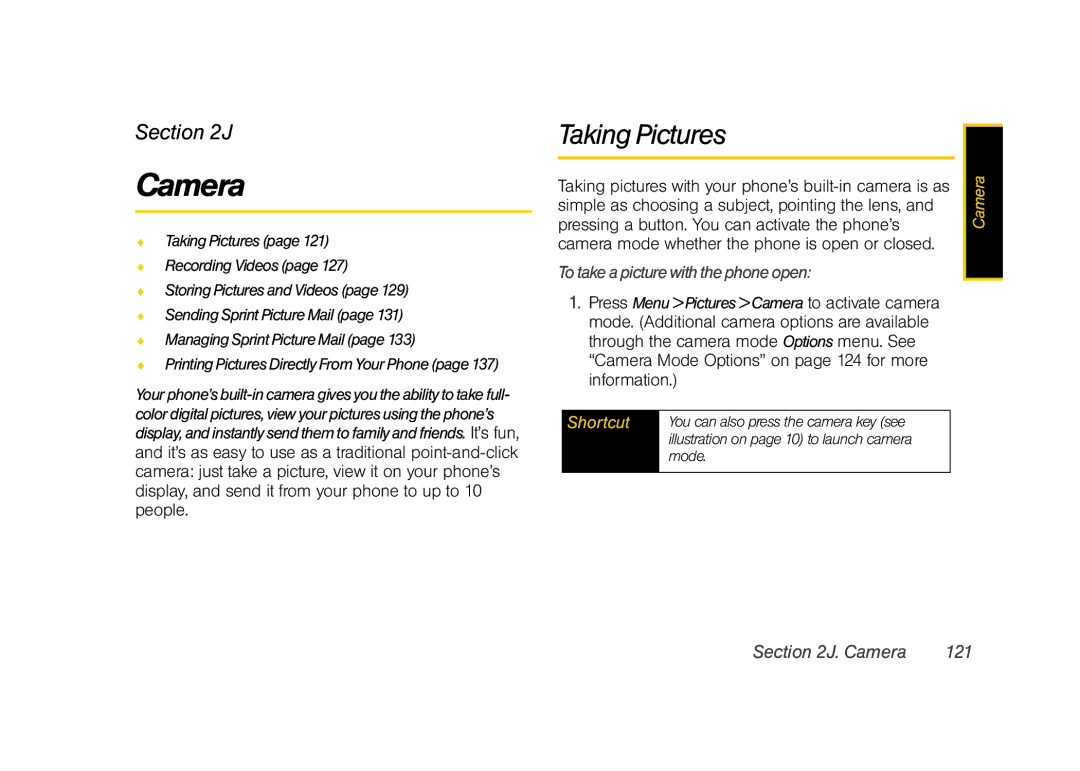 Samsung Z400 manual Taking Pictures, Totakeapicturewiththephoneopen, Camera 121 