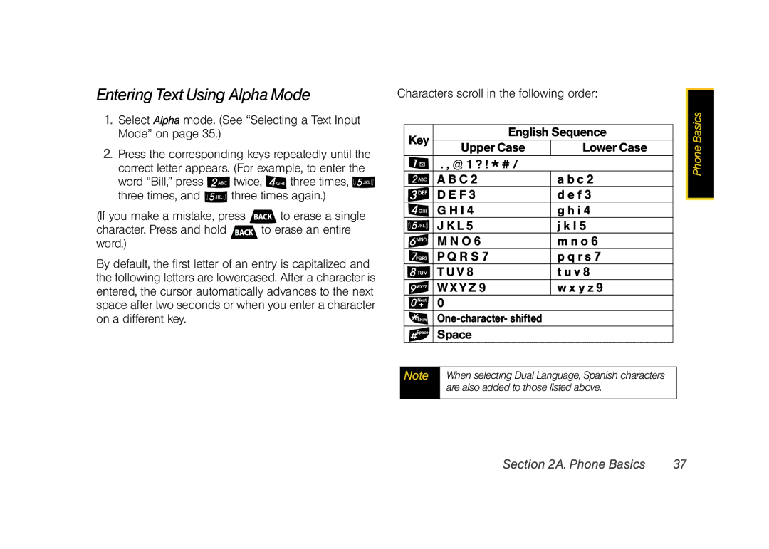 Samsung Z400 manual Entering Text Using Alpha Mode, Upper Case Lower Case, R S R s, Y z, Space 