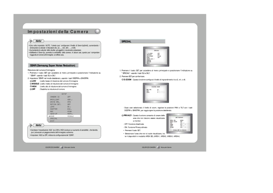 Samsung Z6806-0796-01A manual Ssnr Samsung Super Noise Reduction, Special 