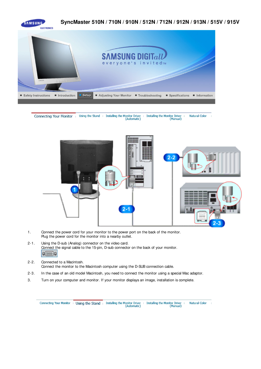 Samsung 710T, 910T, 710N, 910N, 510T, 510N, 512N, 515V, 915V, 712N, 912N, 711T, 912T, 913N, 701T manual 