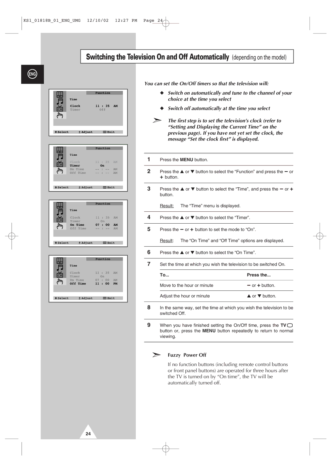 Samsung manual Fuzzy Power Off 
