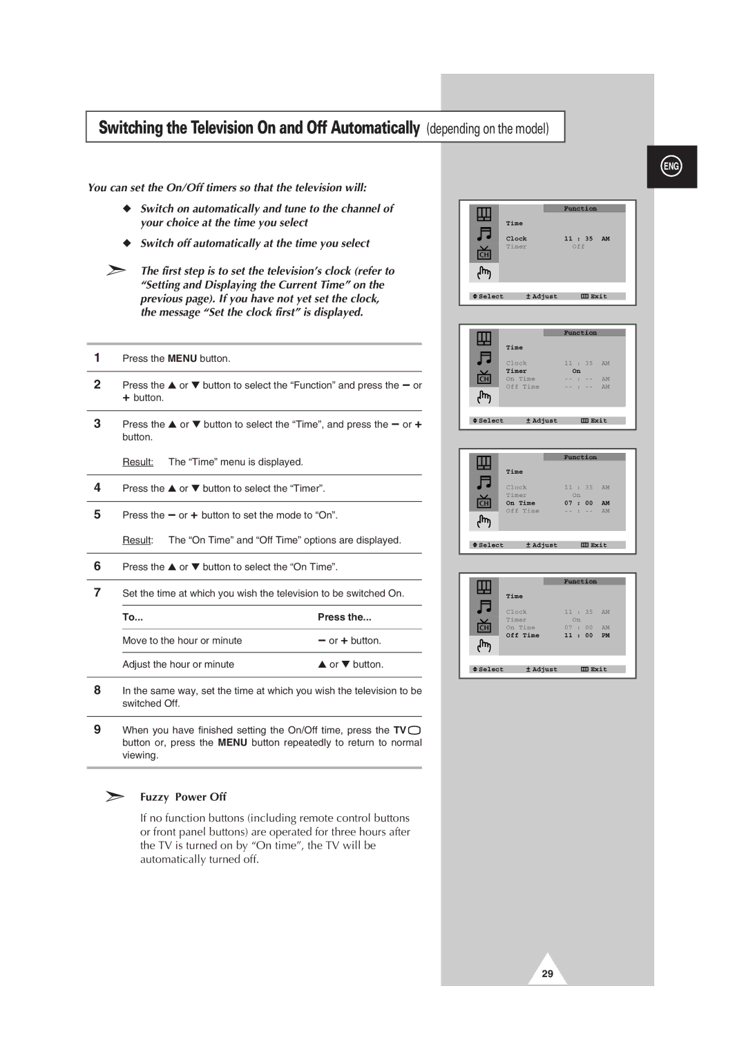 Samsung manual Fuzzy Power Off 