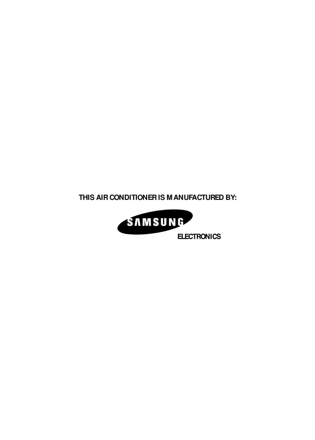 Samsung manual This Air Conditioner Is Manufactured By 