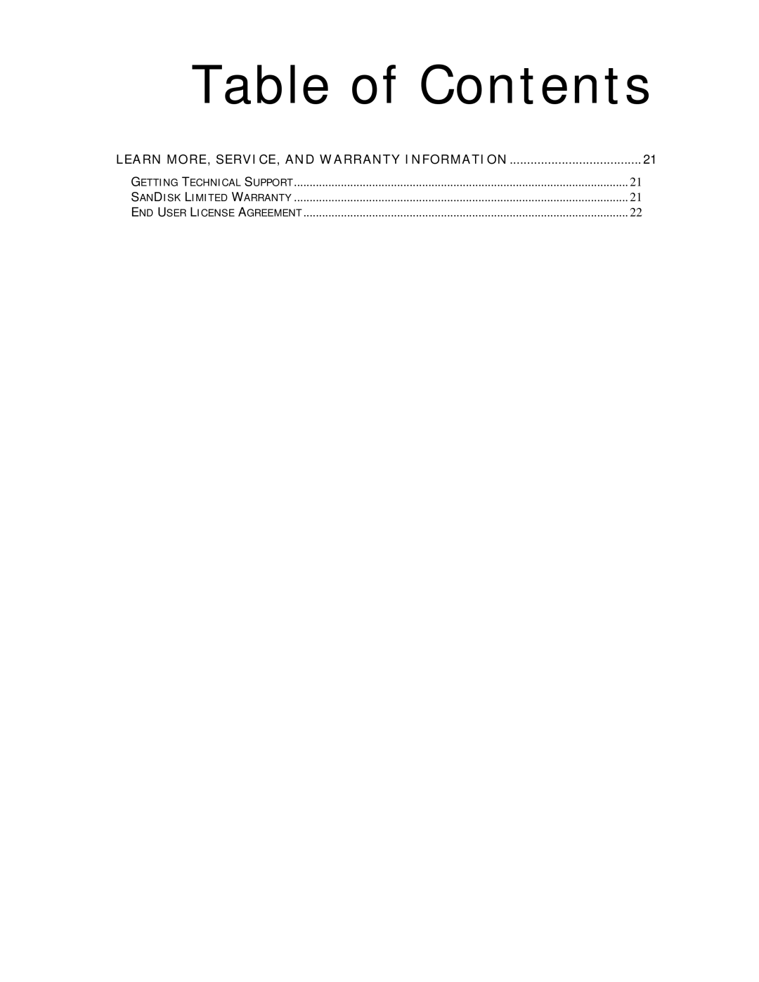 SanDisk Clip-7UM-ENG user manual Learn MORE, SERVICE, and Warranty Information 