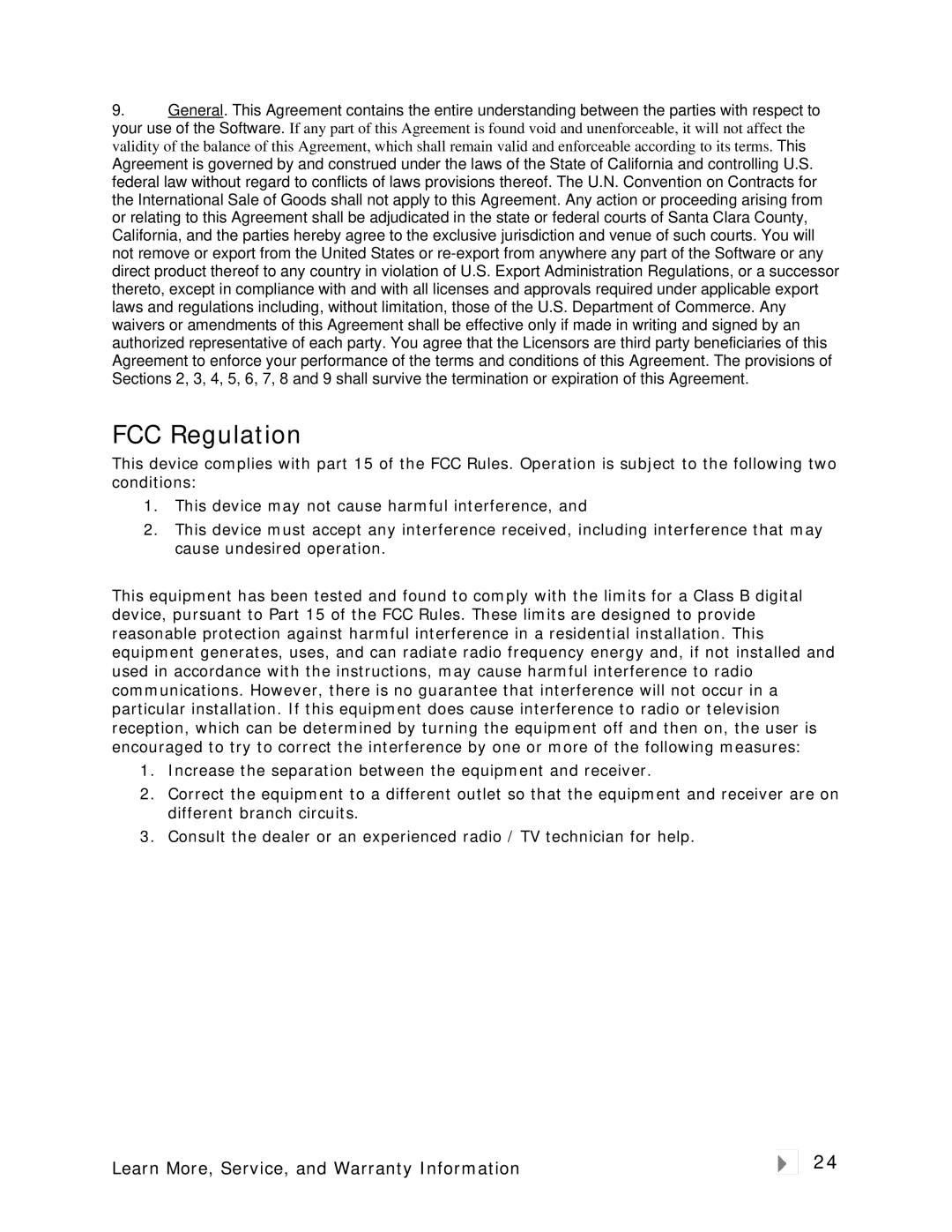 SanDisk Clip user manual FCC Regulation 