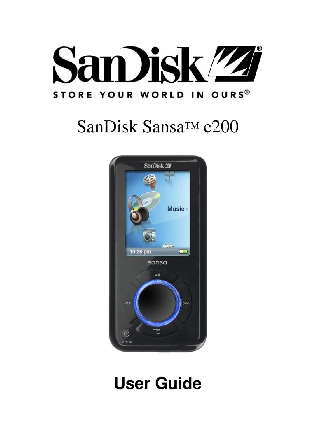 SanDisk manual SanDisk Sansa e200 