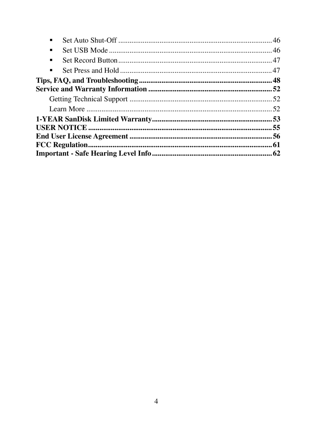 SanDisk E200R manual User Notice 