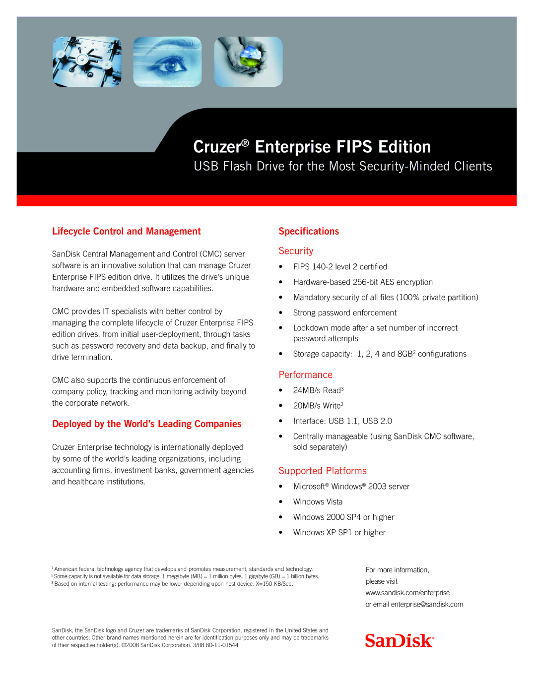 SanDisk FIPS Edition manual Lifecycle Control and Management, Deployed by the World’s Leading Companies, Specifications 