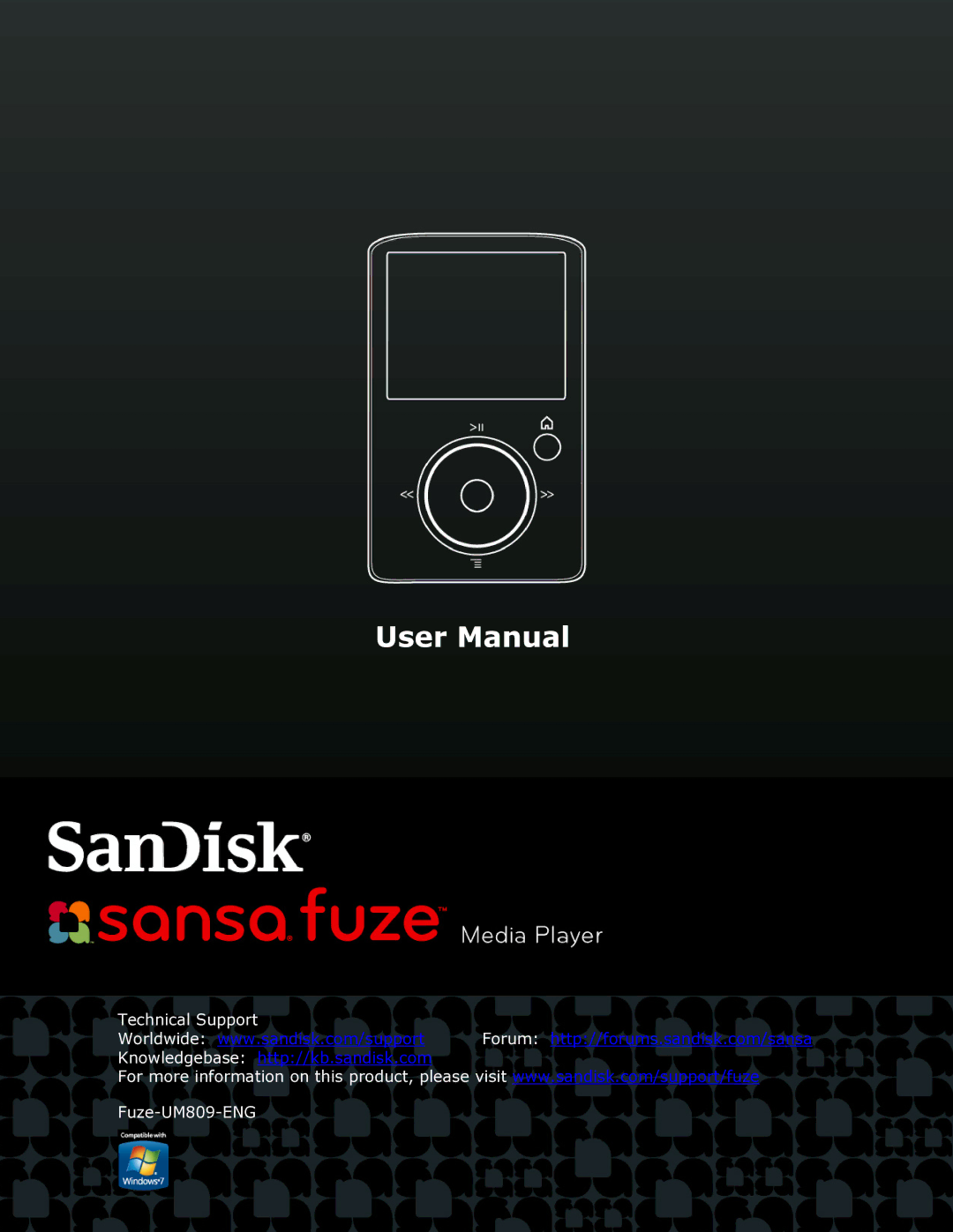 SanDisk FUZE-UM809-ENG user manual Technical Support 