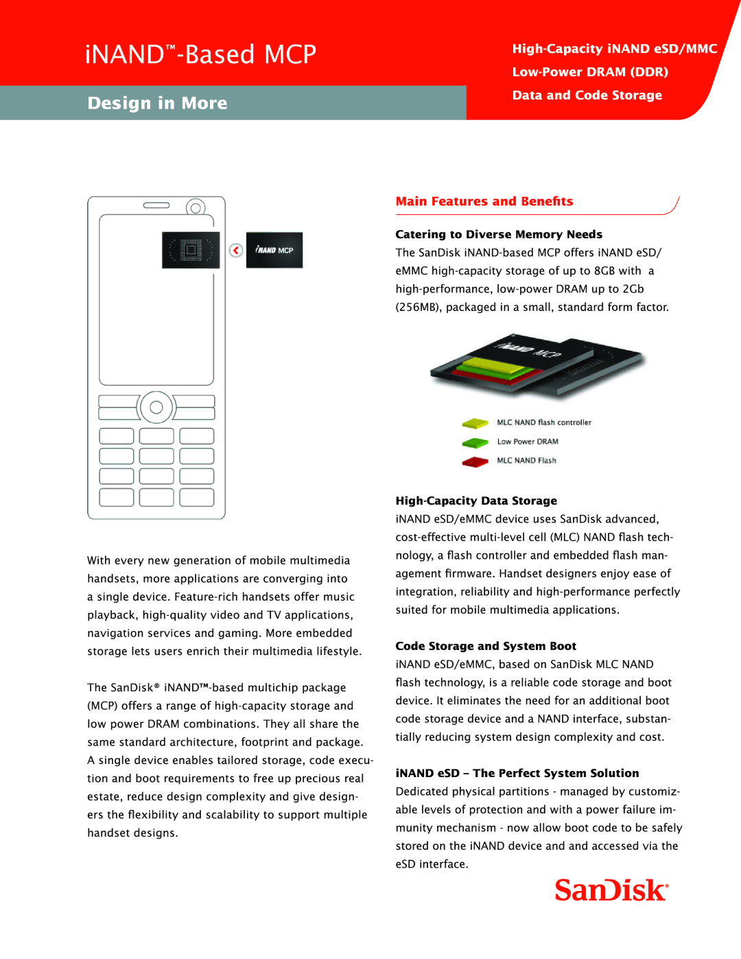 SanDisk iNAND-Based MCP manual 