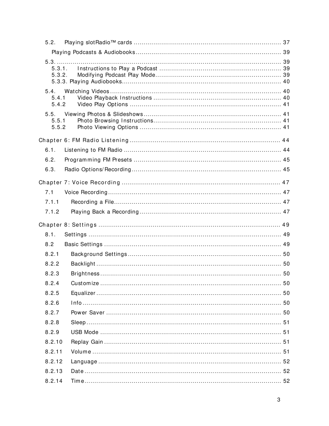 SanDisk MP3 Player manual Instructions to Play a Podcast Modifying Podcast Play Mode 