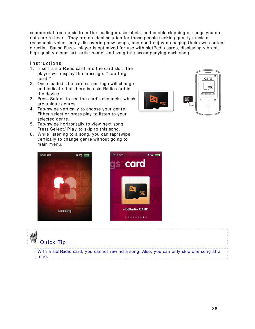 SanDisk MP3 Player manual Instructions 