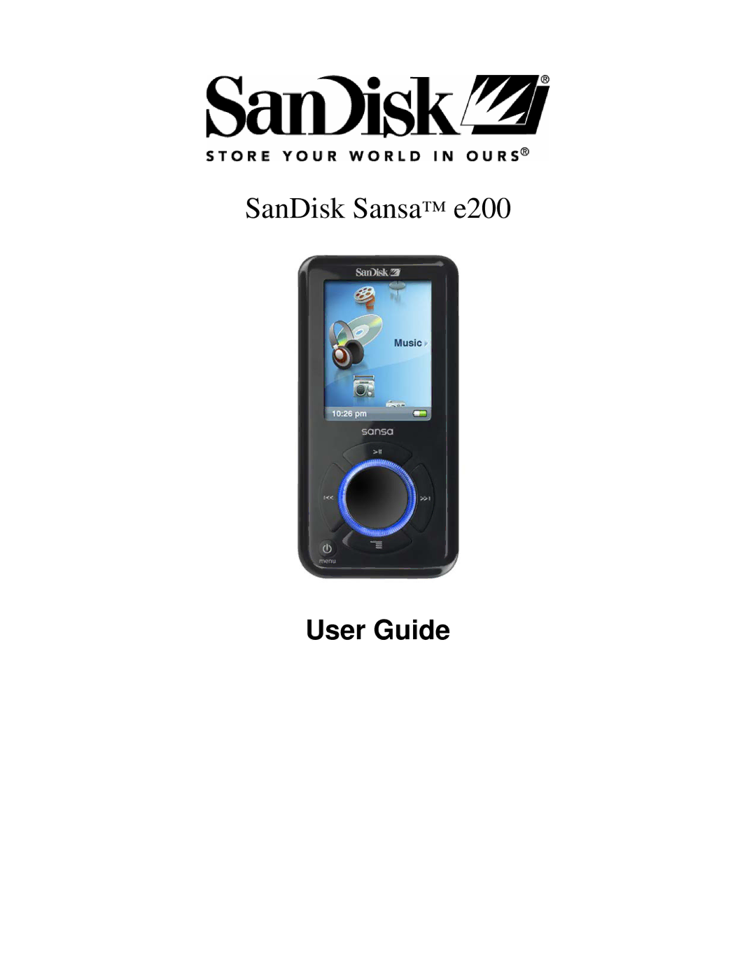 SanDisk manual SanDisk Sansa e200 