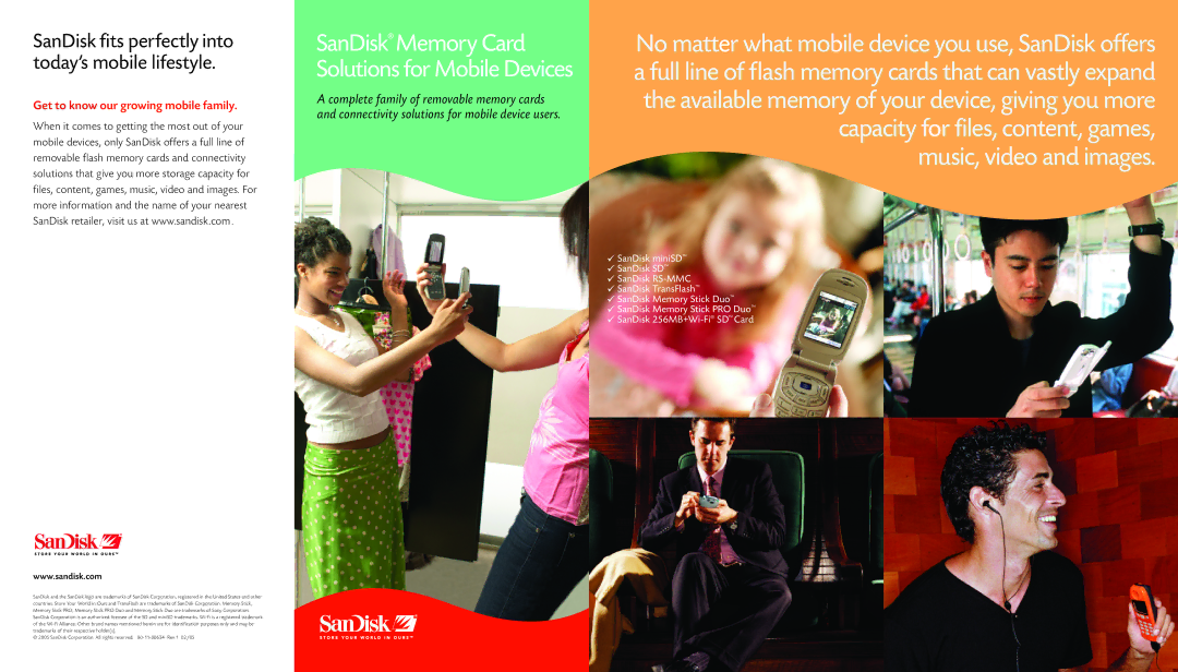 SanDisk RS-MMC manual SanDisk fits perfectly into today’s mobile lifestyle, Get to know our growing mobile family 