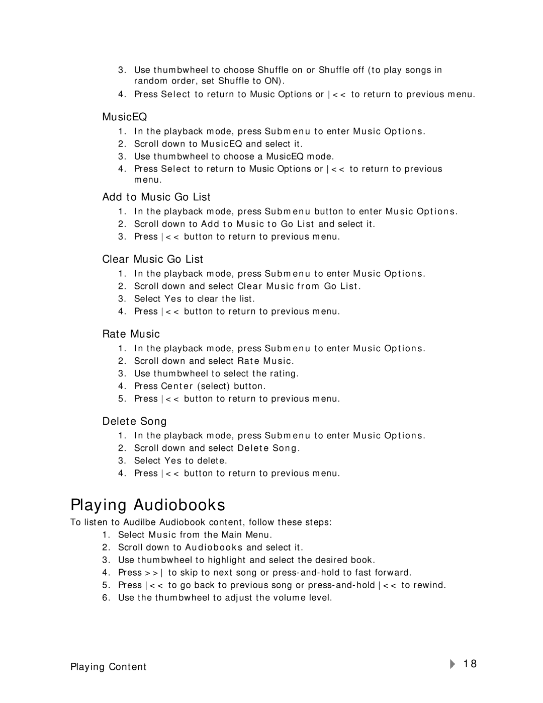 SanDisk VIEW-7UM-ENG user manual Playing Audiobooks 