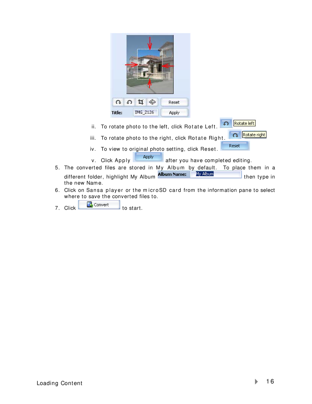 SanDisk VIEW-7UM-ENG user manual Loading Content 