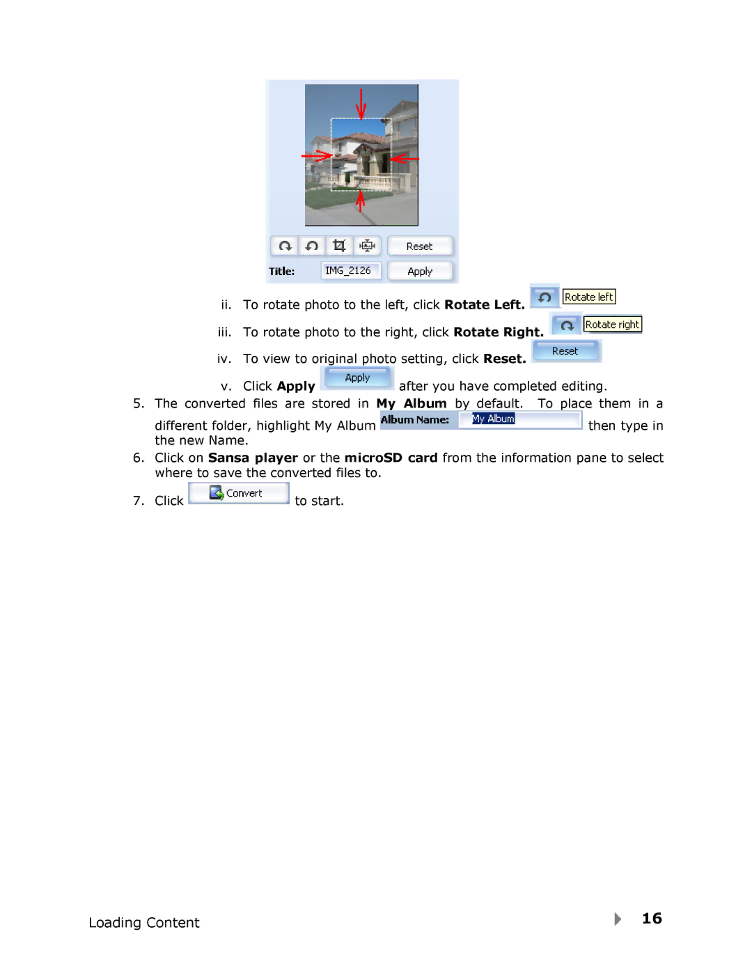 SanDisk View user manual Loading Content 