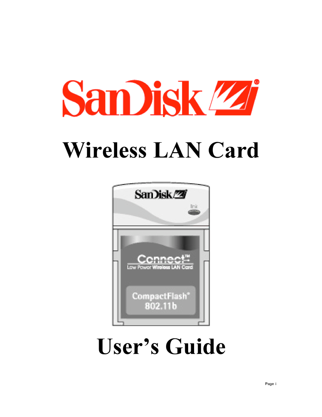 SanDisk manual Wireless LAN Card User’s Guide 