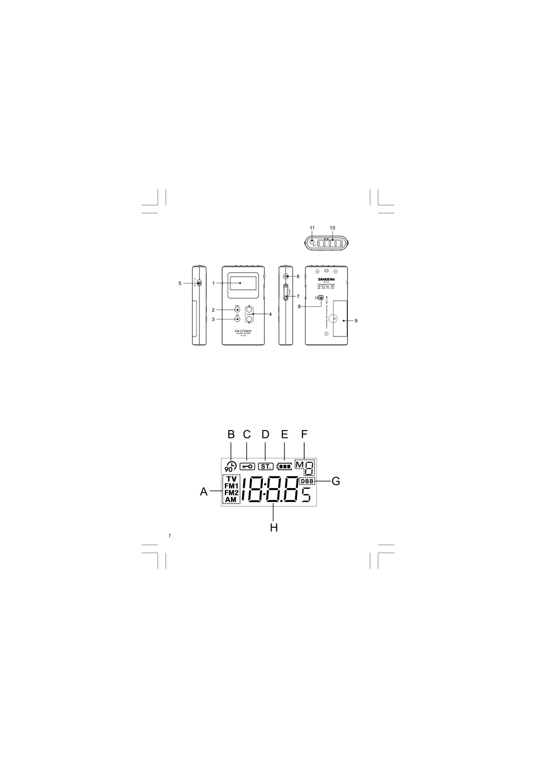 Sangean Electronics DT-120, 180V manual D E F 