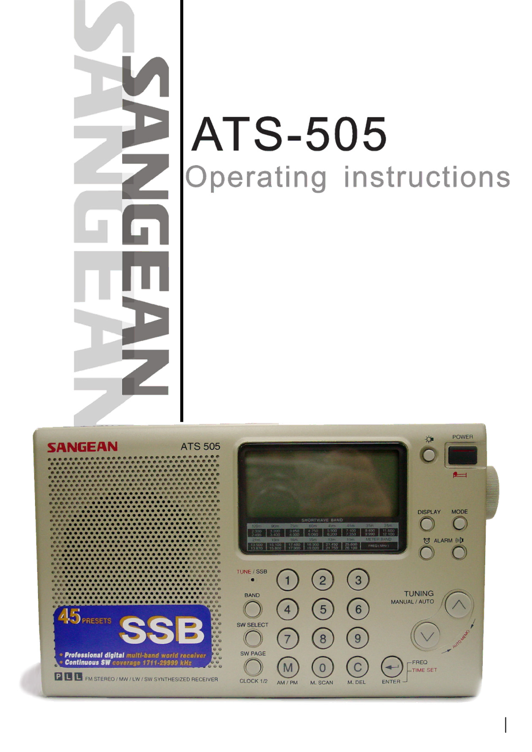 Sangean Electronics ATS-505P manual 