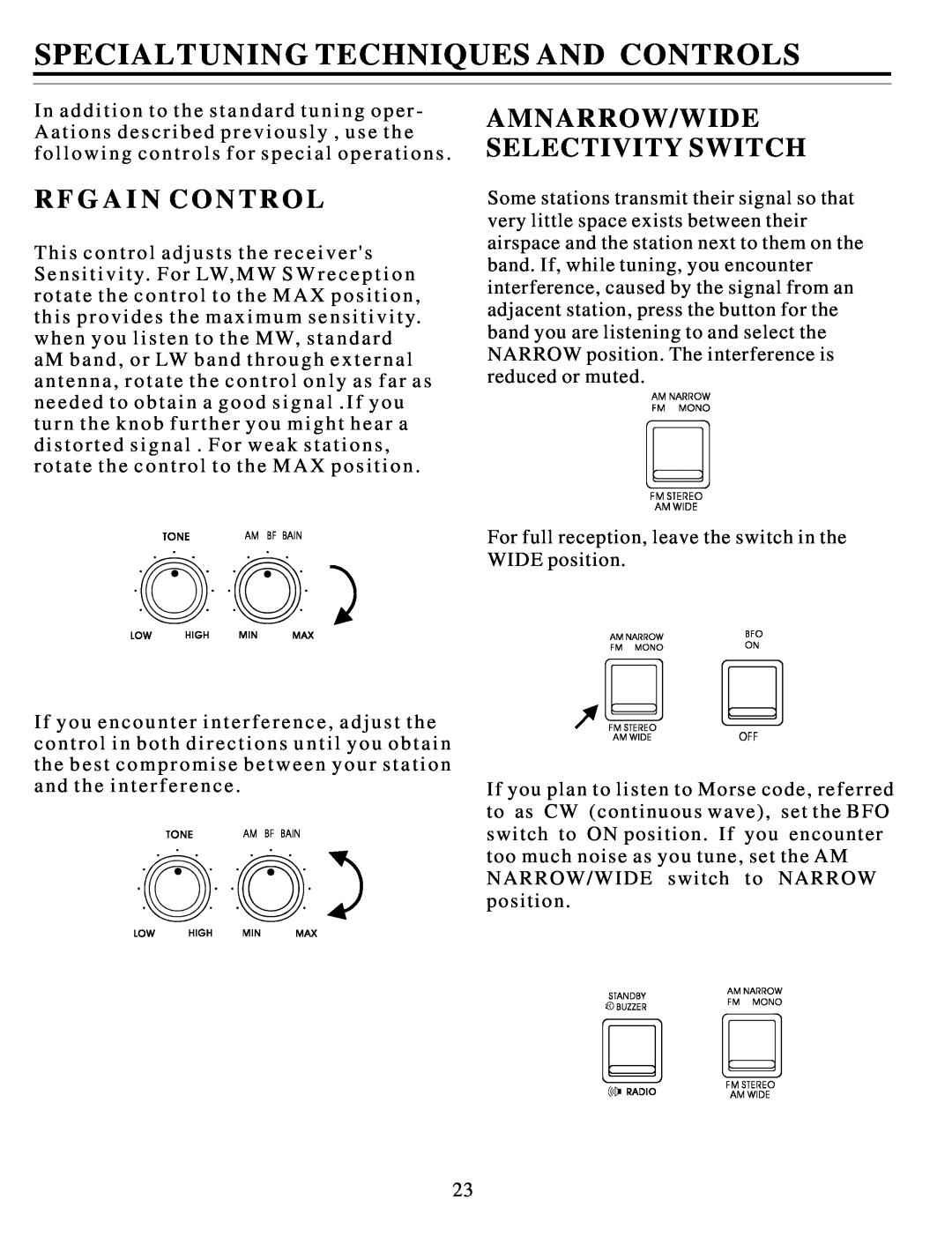 Sangean Electronics ATS-818ACS manual Specialtuning Techniques And Controls, R F G A I N C O N T R O L 