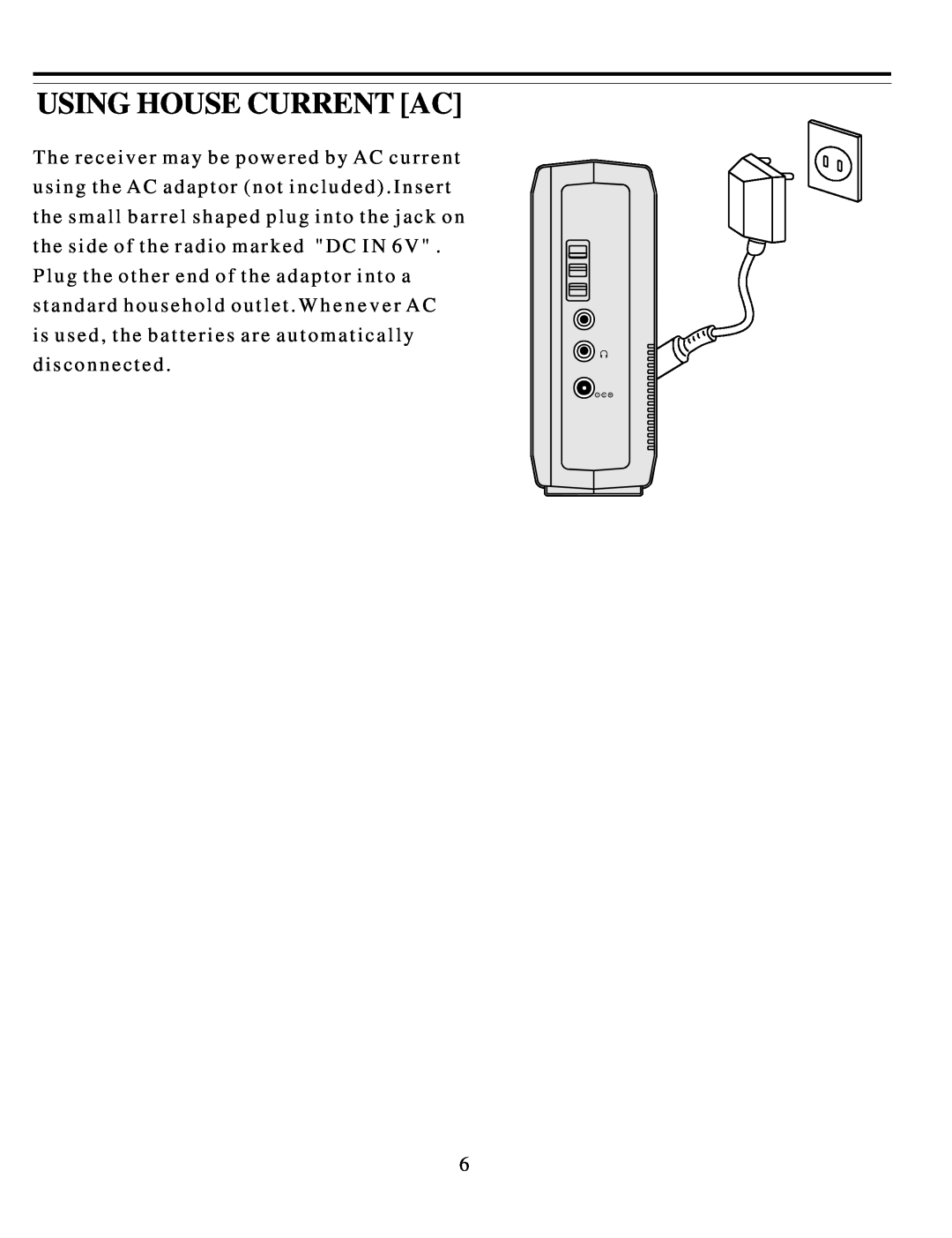 Sangean Electronics ATS-818ACS manual Using House Current Ac 