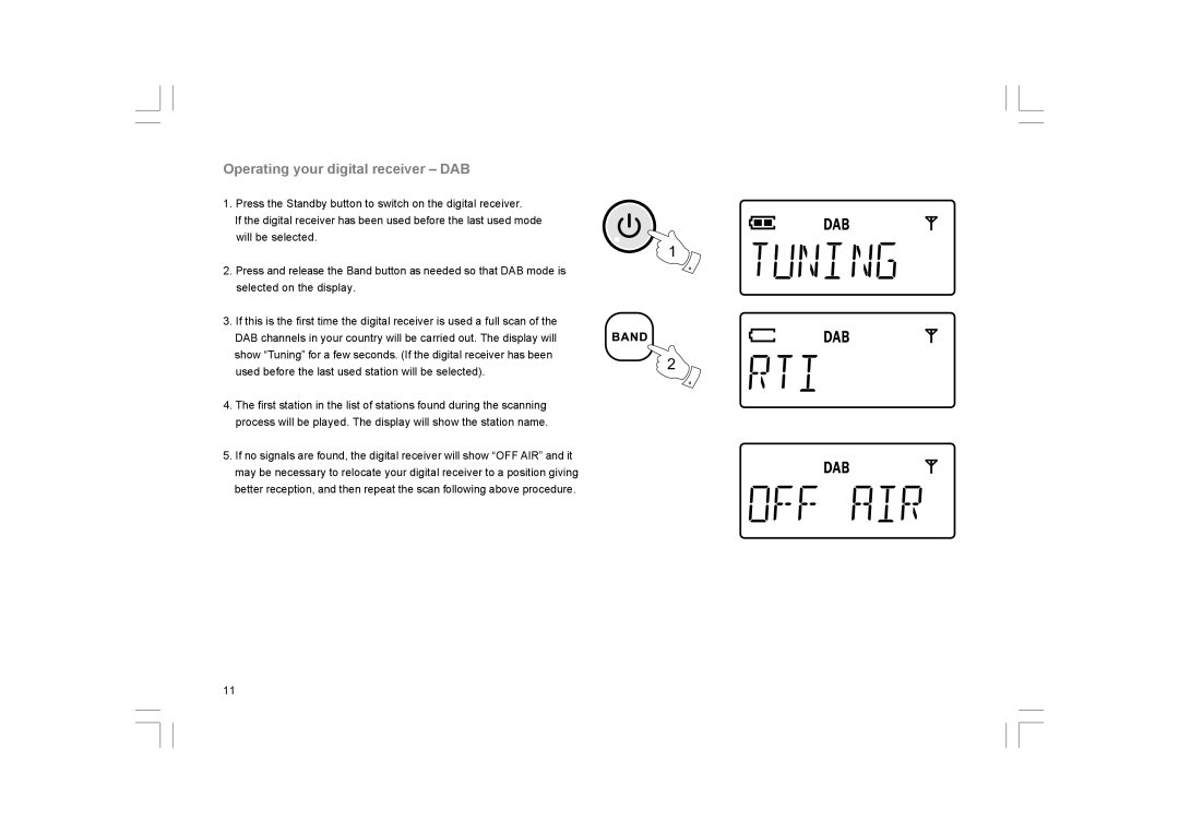 Sangean Electronics DCR-200 manual Operating your digital receiver DAB 