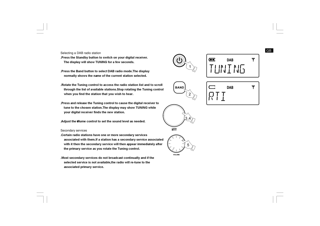 Sangean Electronics DCR-200 manual Selecting a DAB radio station 