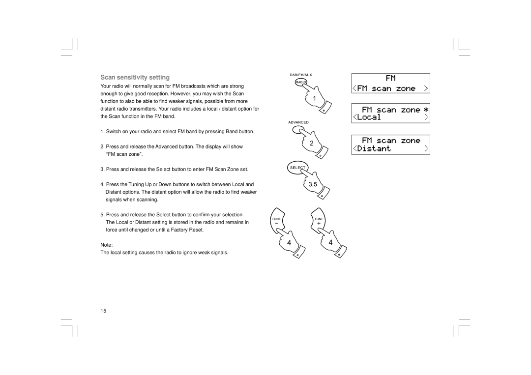 Sangean Electronics DDR-31+ manual Scan sensitivity setting 